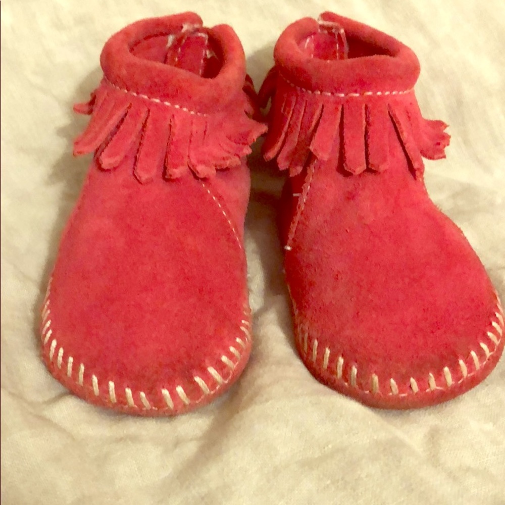 Pink Toddler Girls Minnetonka Booties